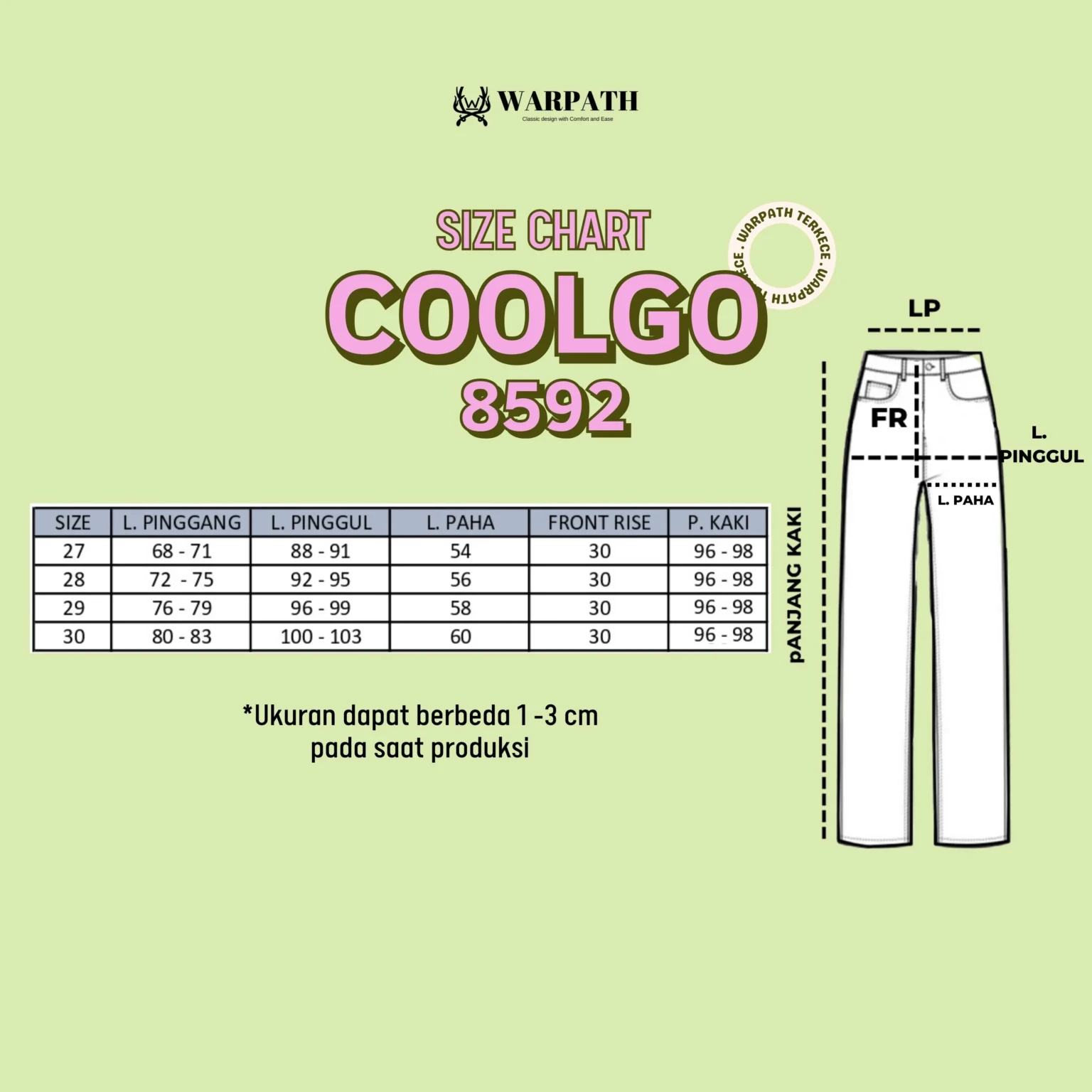 COOLGO 8592 Jeans in Medium Blue - Gambar 3