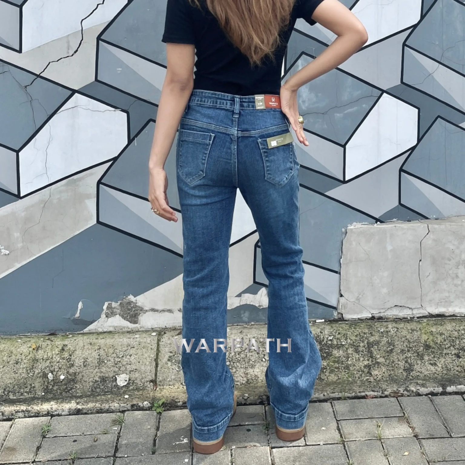STRETCHBOOT 9977 Jeans in Medium Blue - Gambar 3