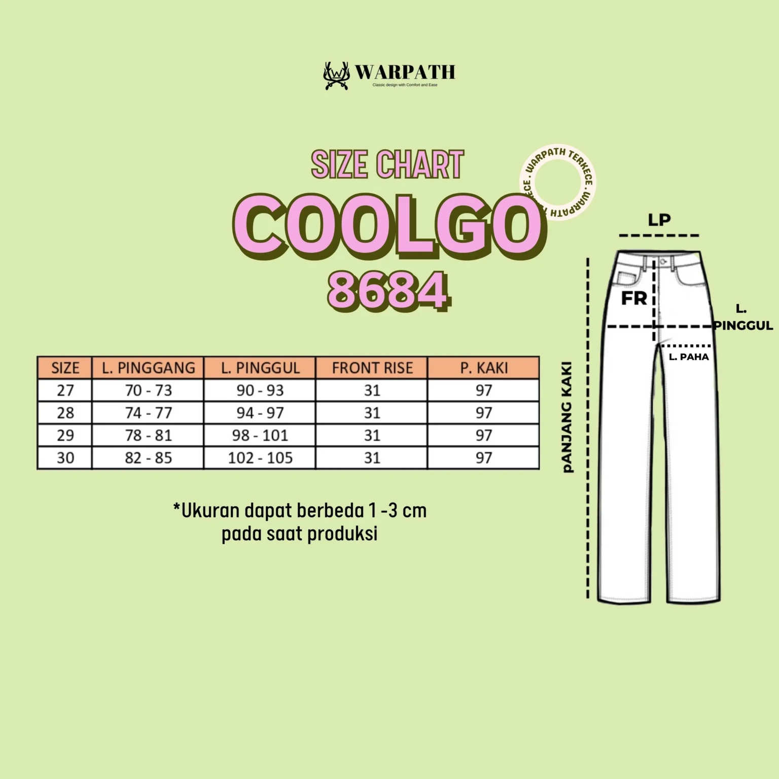 COOLGO 8684 Jeans in Khaki - Gambar 4